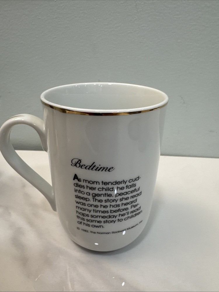 Norman Rockwell Coffee Cups From 1982 4 Different Patterns 5 Piece Set