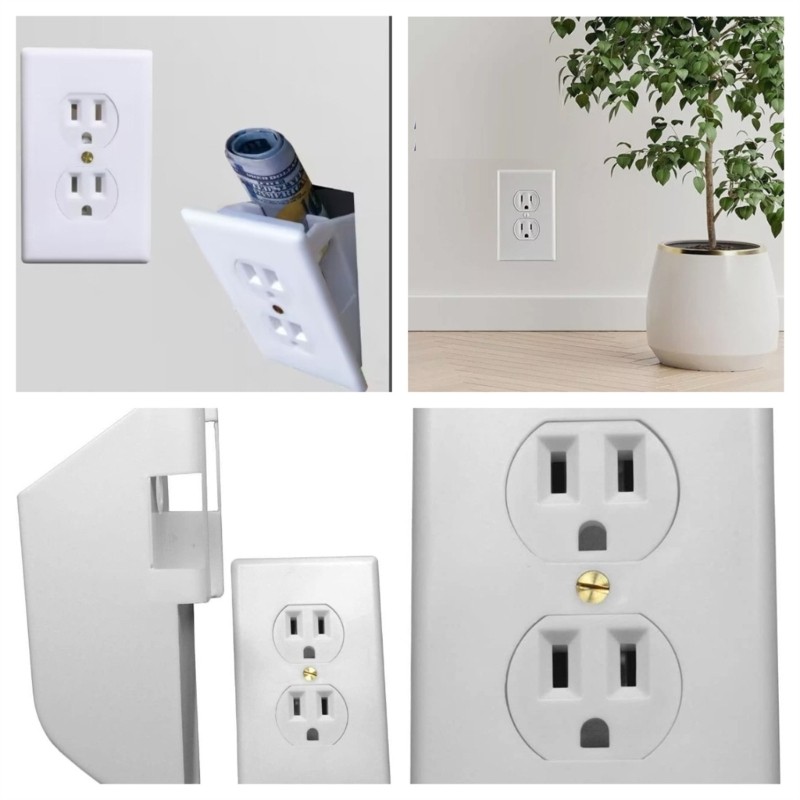 Durable Wall Socket Safe Secret Storage Container For Key And Money Storage