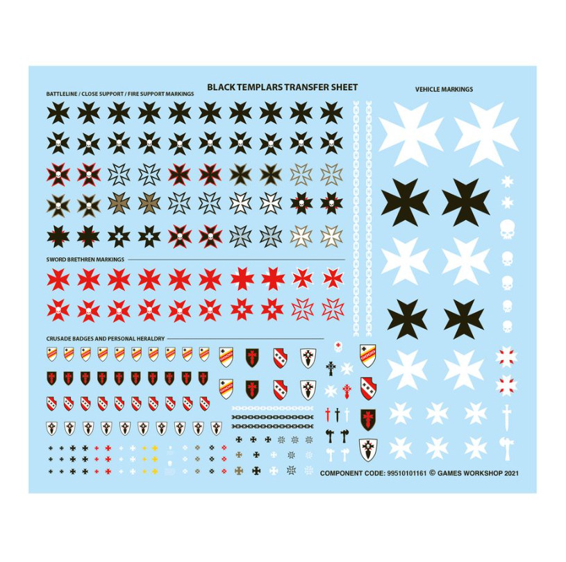 Black Templars - Transfer Sheet/Decals - Warhammer 40K