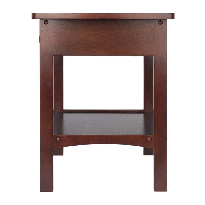 Winsome Claire Transitional Solid Wood Nightstand in Antique Walnut