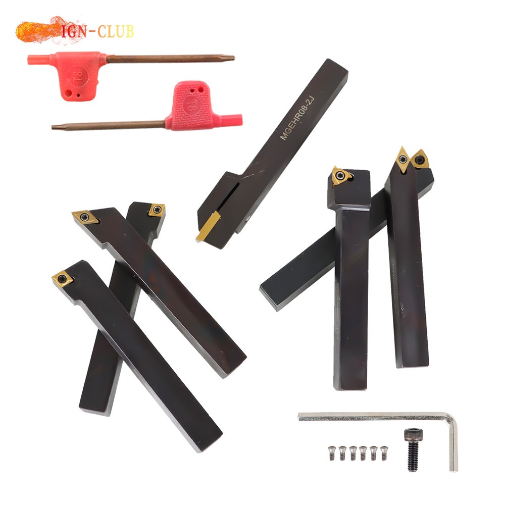 7Pcs Carbide Indexable Turning Tool 1/2" Lathe Tool Bit Thread Insert Holder Kit