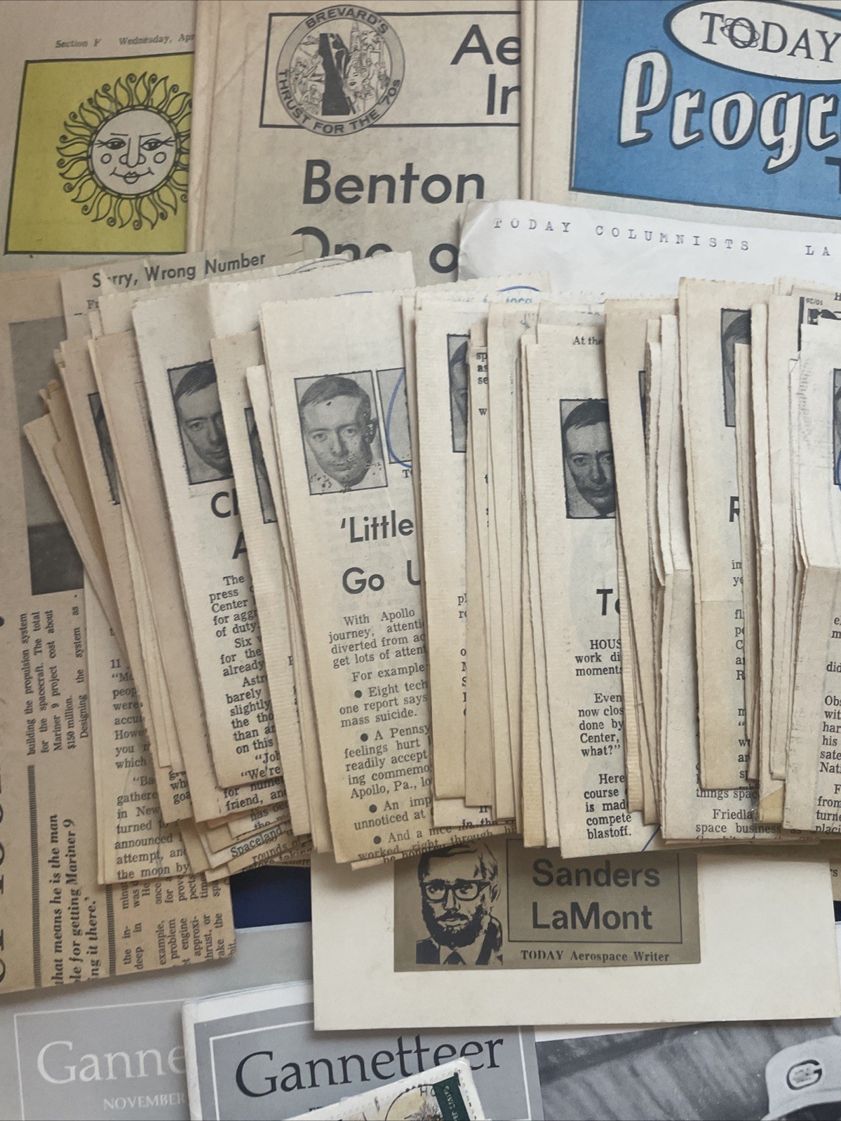 Vintage NASA Space Collectible Lot/Scrapbook - Sanders LaMont Aerospace Writer