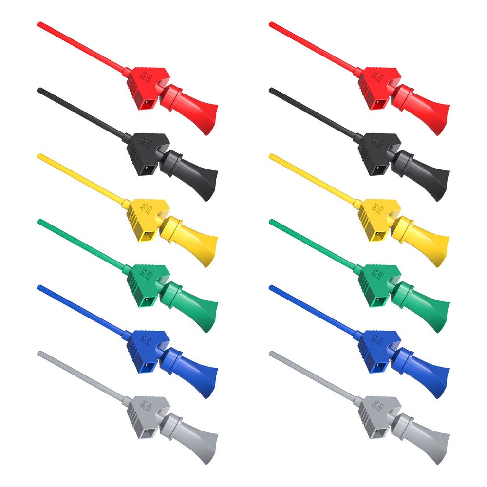 SMD IC Test Hook Clip 12PCS 6 Colors for Logic Analyzer, Electronic Testing