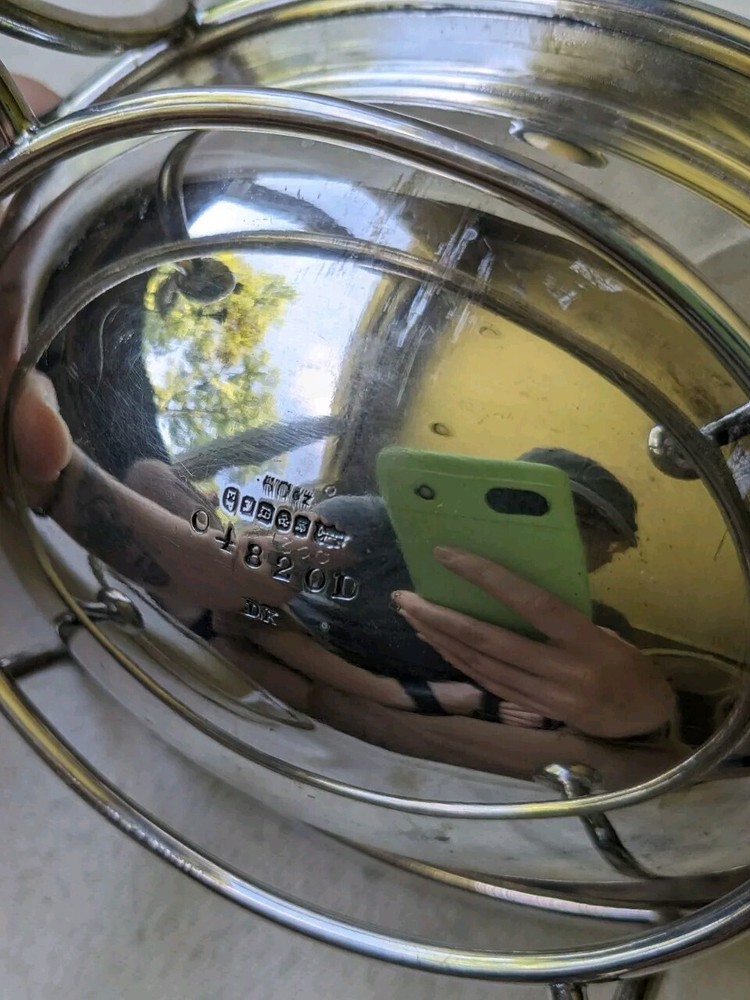 James Dixon Silverplate Small Rolltop Dome Serving Dish W/ Pyrex Insert