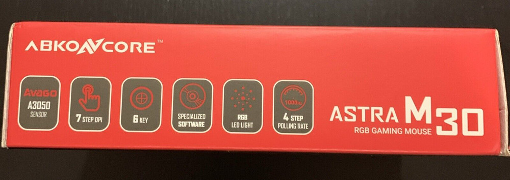 Abkoncore Astra M30 USB Wired Gaming Computer Mouse Max 3500 DPI 8 Button-A1