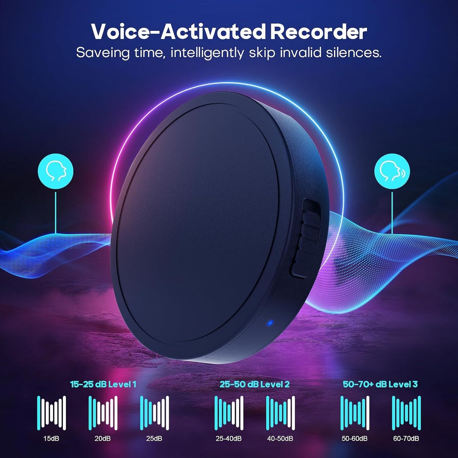 128G (1600 Hour) Magnetic Voice Activated Recorder - Nanezan Recording Device MP