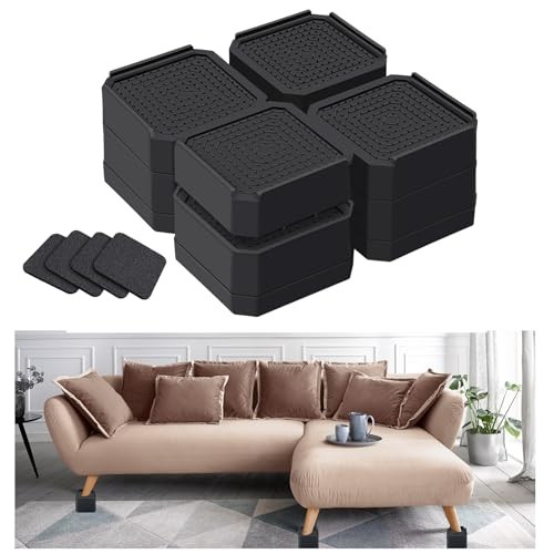 Heavy Duty Furniture Risers, Stackable Bed Risers, Adjustable Bed Raising