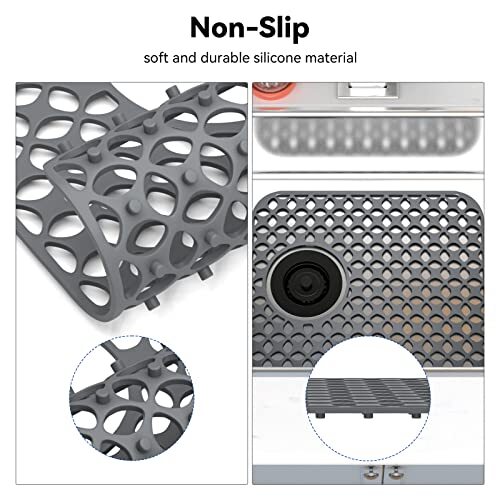 2x Alfombrilla de silicona para fregadero Protector de drenaje de cocina