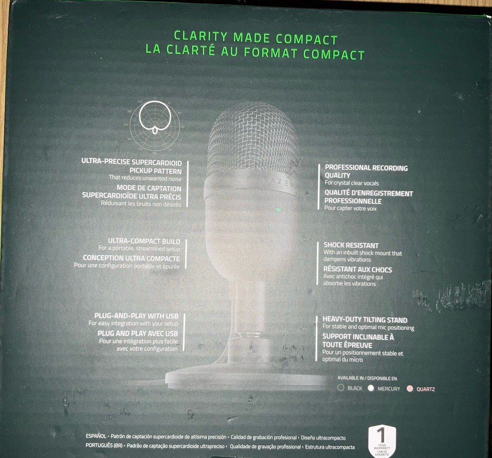 Razer Seiren Mini Ultra Compact Condenser Streaming Microphone Black