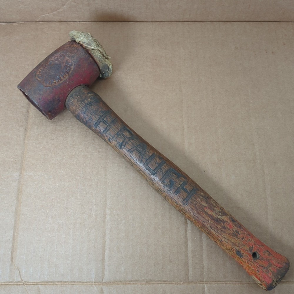 Vintage Chicago Rawhide Rawhide Mallet Hammer 1 Soft Face Insert