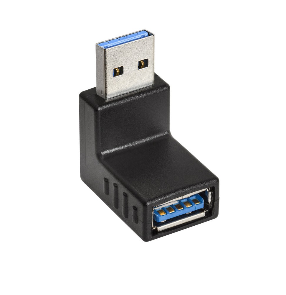 2 Pack USB 3.0 Adapter Type-A Right Angle USB Cable Extender 90 Degree Converter
