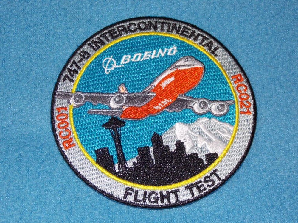 Boeing Experimental Flight Test Patch - 747-8 Intercontinental RC001 RC021 -MINT