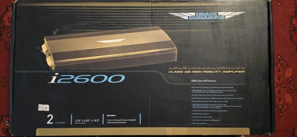 Image Dynamics i2600 Class AB Audiophile 2-Channel Car Amplifier, SQ Competition