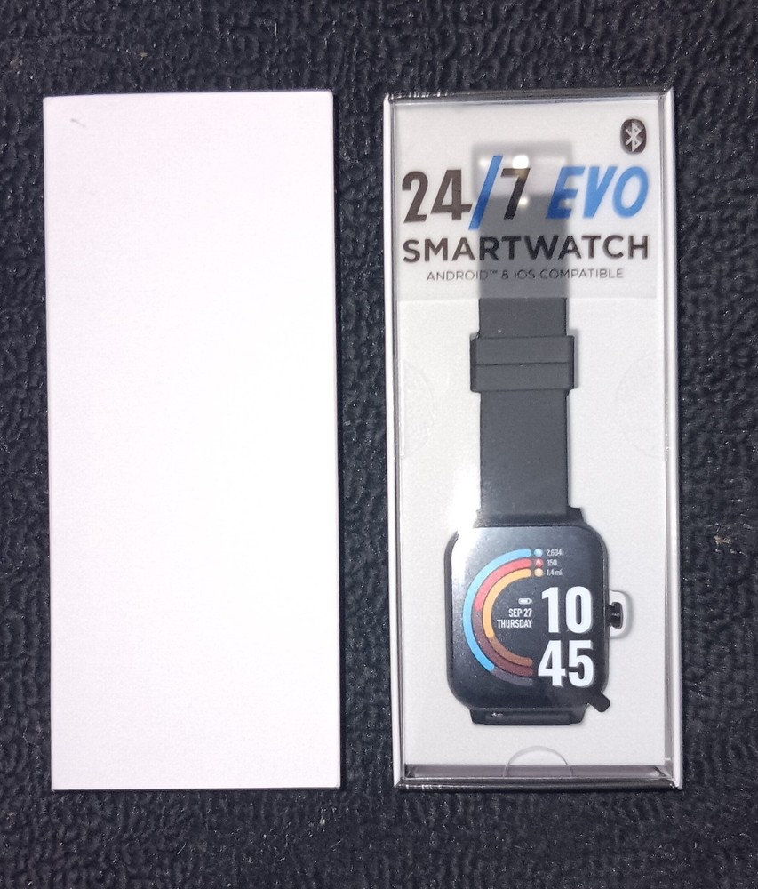 EVO 24/7 SMART WATCH HRM, ACTIVITY TRACKER, ANDROID AND IOS COMPATIBLE - NEW