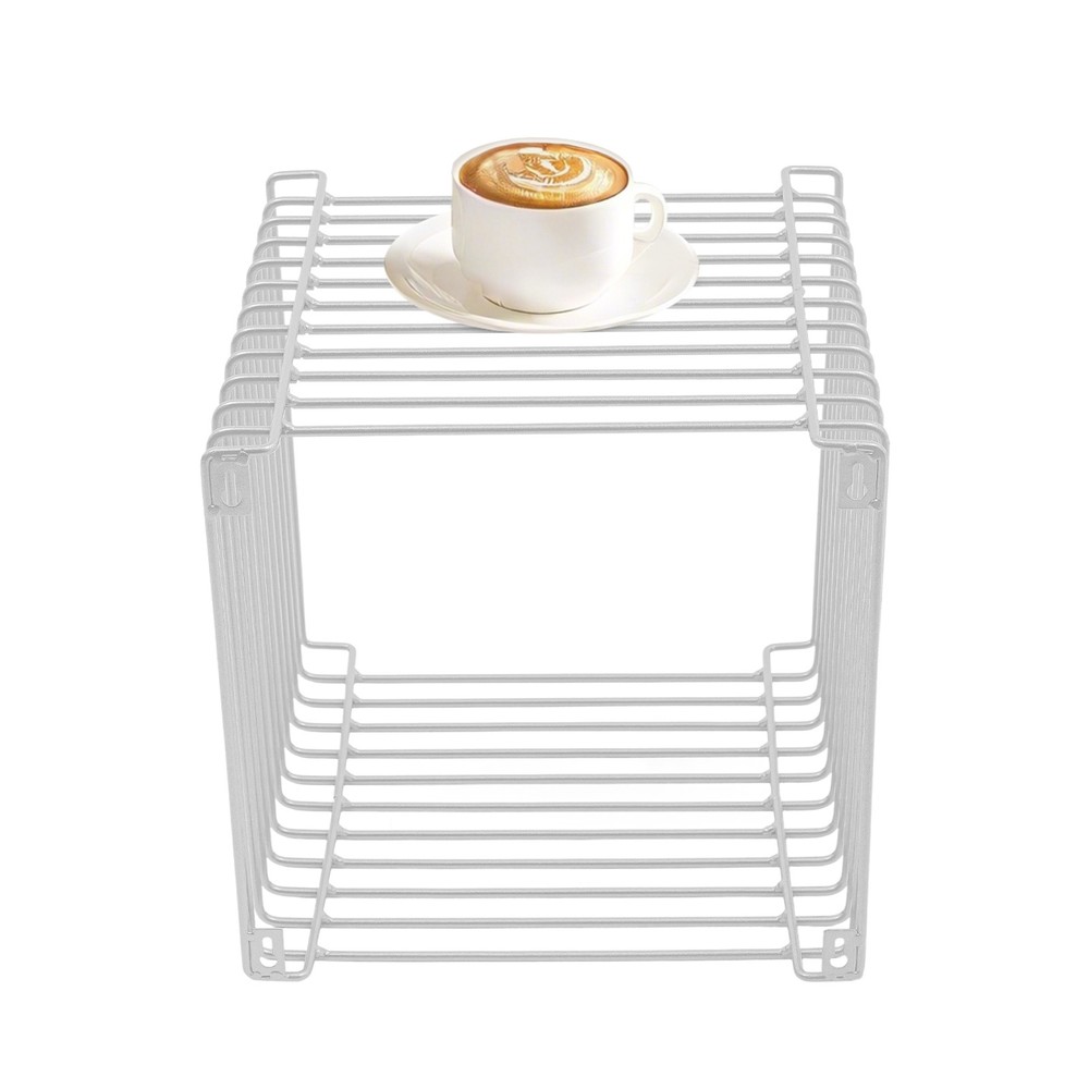 Side Table Square Geometry Side Table Linear Metal End Table 120kg/264.55lbs