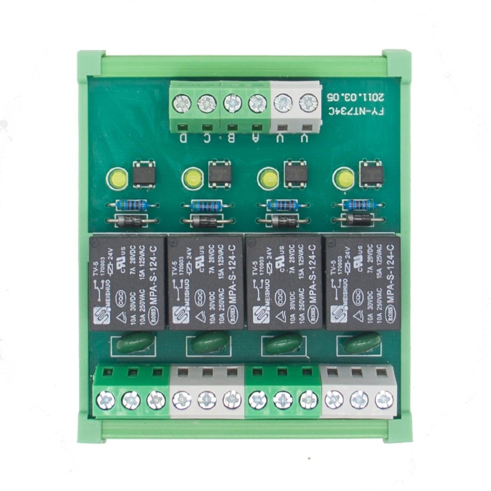 Sub-Miniature 4 Channel Relay Module with Overvoltage Protection & LED Indicator
