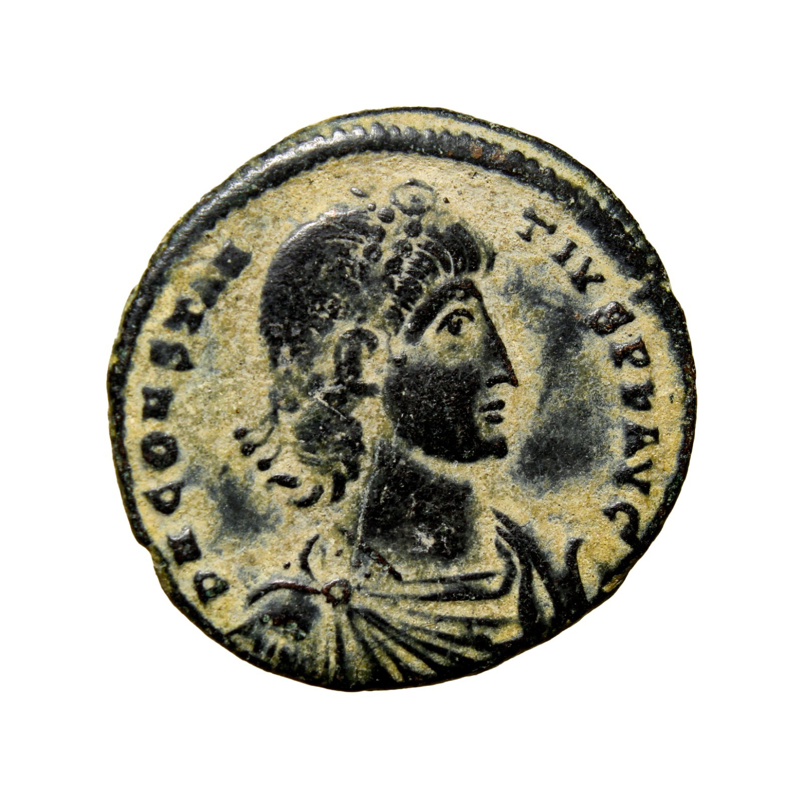 Splendid ANEI Spearing Horseman Gladiator Scene Barbarian CONSTANTIUS II. 337