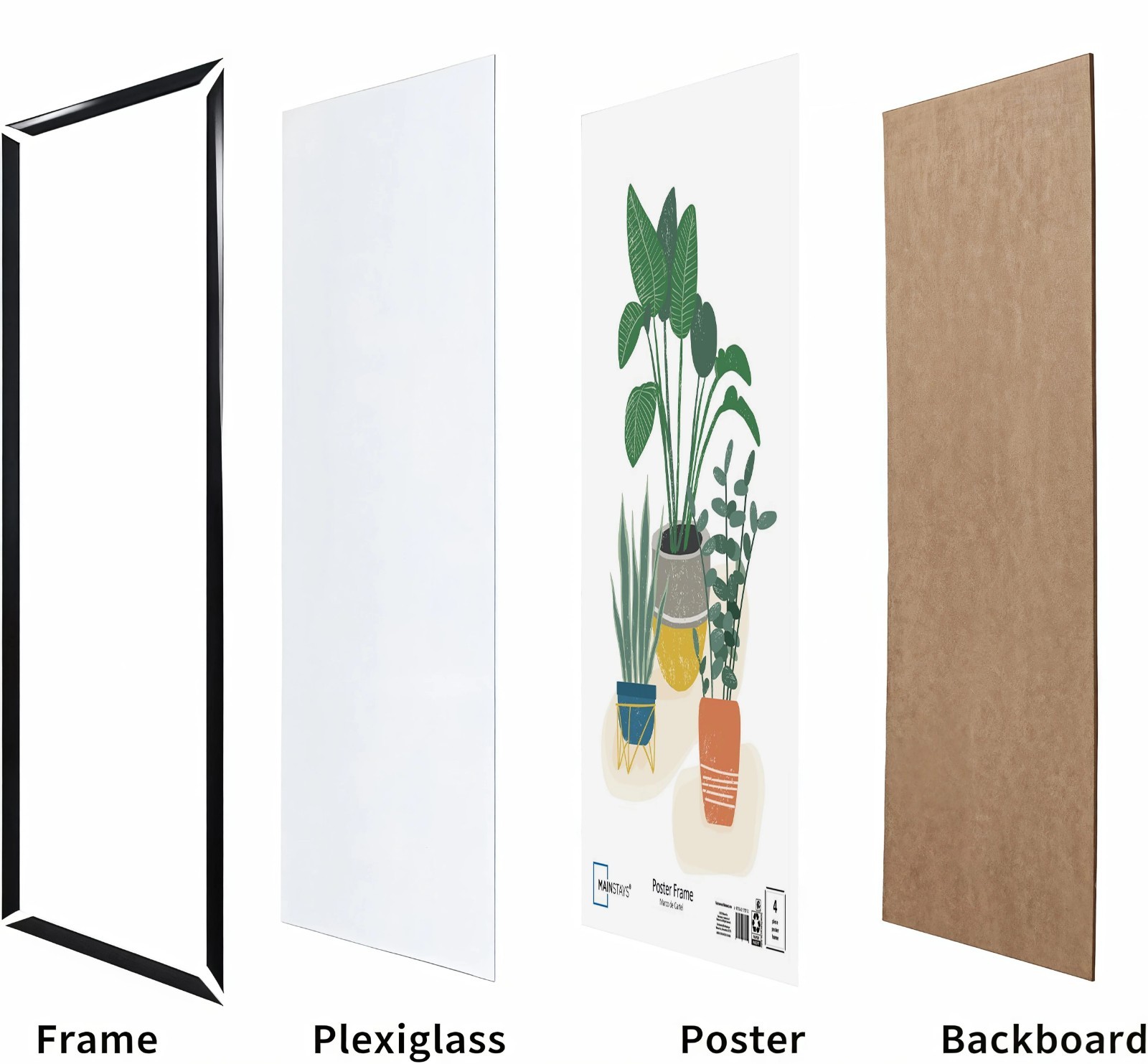 Mainstays – 24x36 Picture Frame – Black Flat Profile Wall Photo Frame