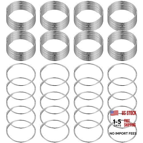 Zonon 2000 Pcs 1'' Silver Split Key Rings Metal Split Keychain Small Round