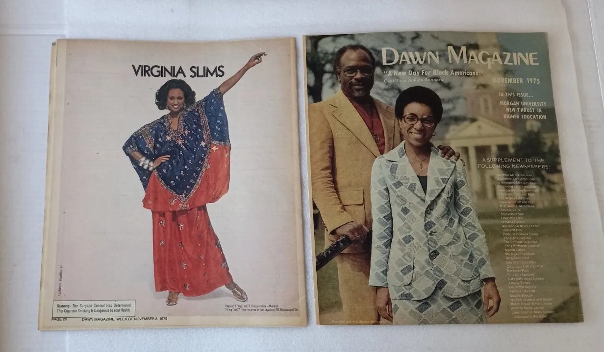 Lot of 2 - Dawn Magazine Supplement to African American Newspaper Nov 1975