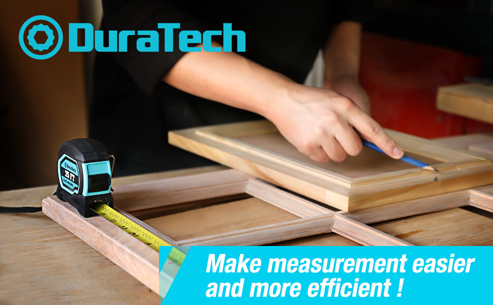 DURATECH 25FT Magnetic Tape Measure, Retractable Measuring Tape w/Fractions
