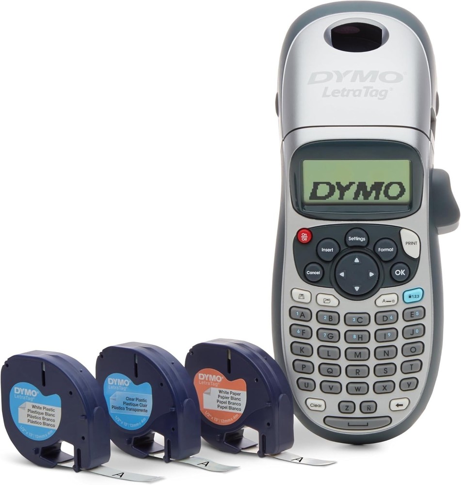 DYMO Portable Printer Handheld Label Maker Black Silver Letratag 100H+ New