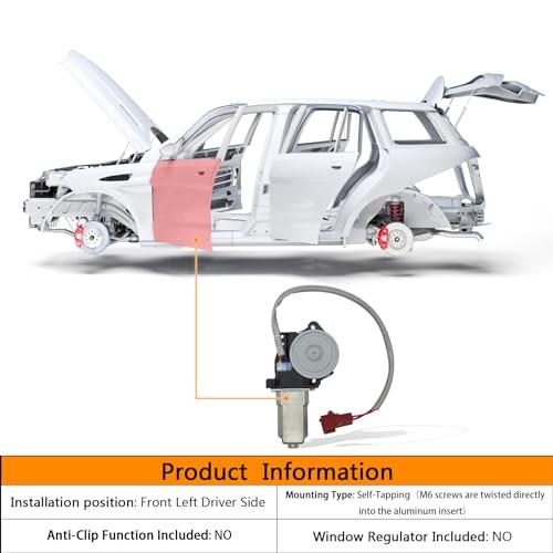 2 pins Front Left Driver Side Power Window Motor Compatible with Dodge W150