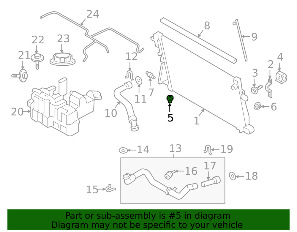 Genuine Ford Radiator Lower Insulator HC3Z-8124-A
