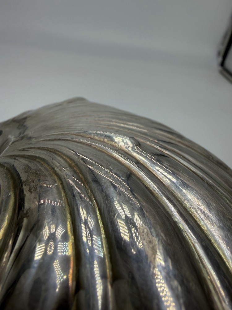 Vtg Crescent Silver Co Plated Double Clam Shell Serving Dish Trinket Tray Footed