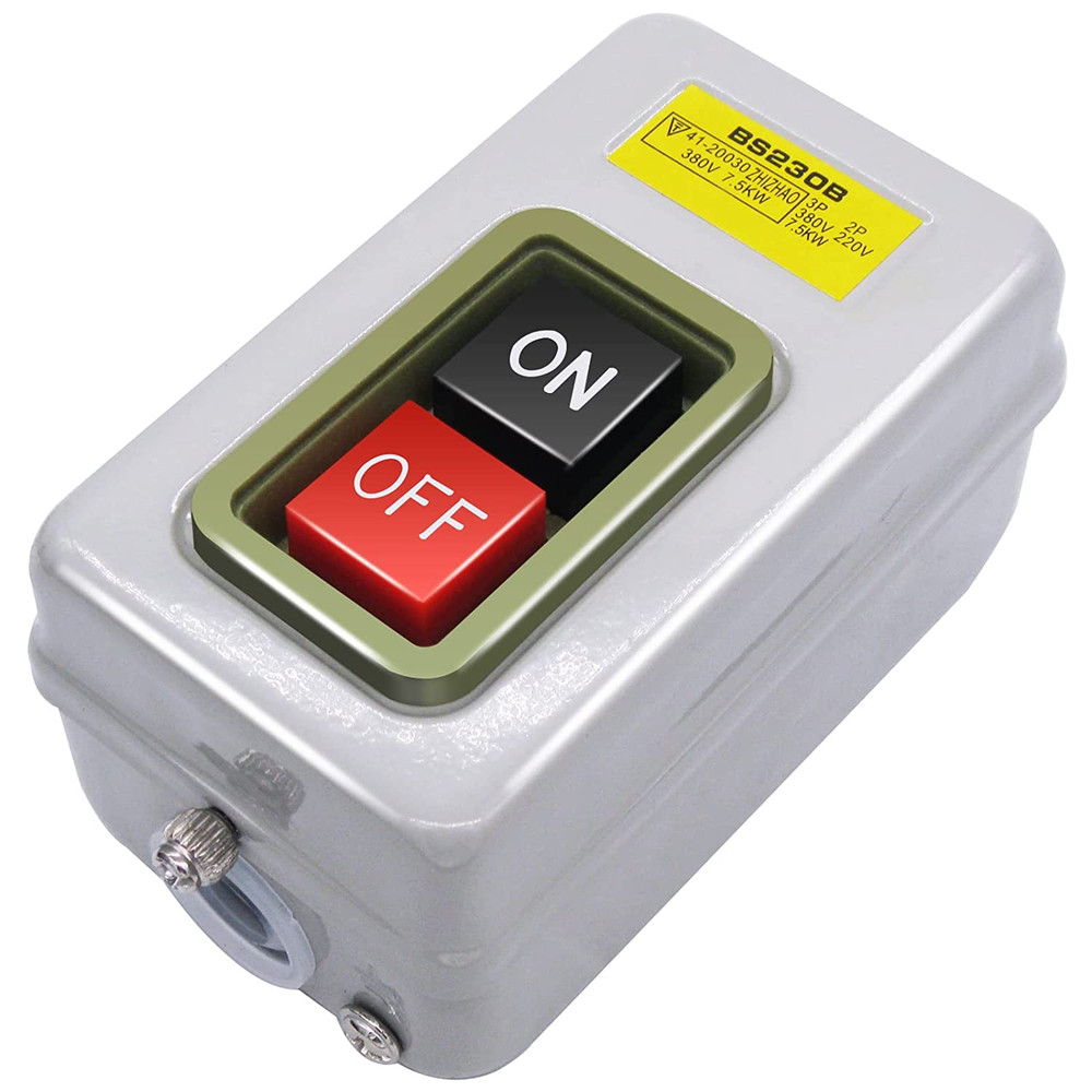 Mxuteuk AC 220V/380V Push Button Switch On/Off Start Stop Switch 3 Phase Self Lo