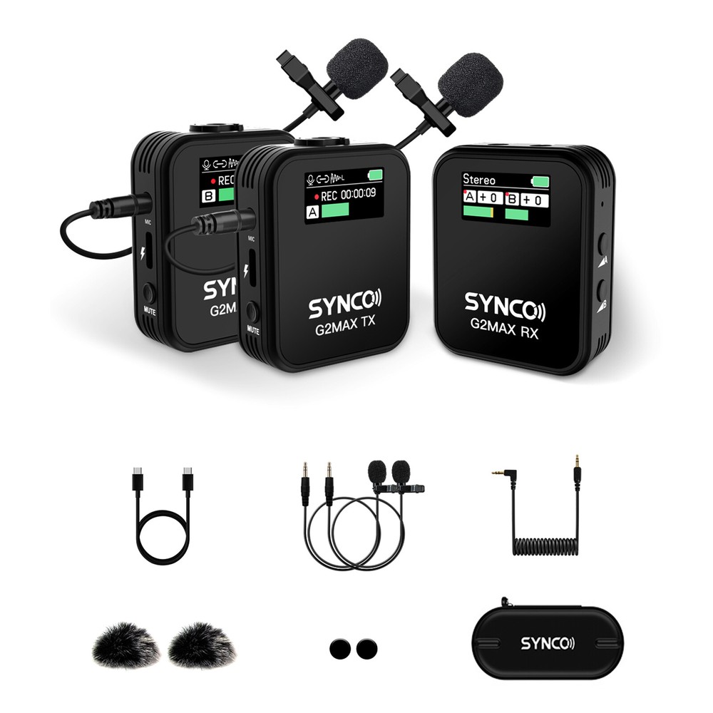 SYNCO G2(A2) MAX 2.4G Wireless Lavalier Microphone With 8G Onboard Recording