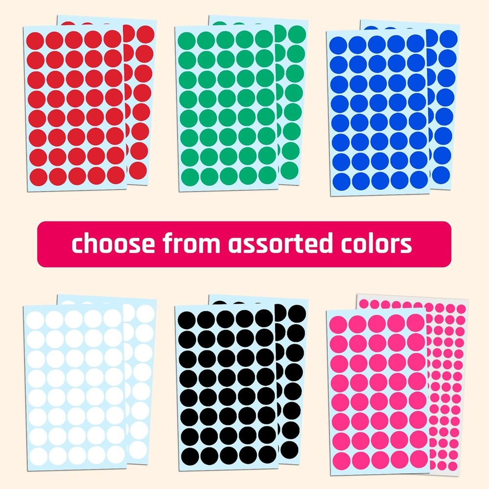 2000 Pack, 3/4" Round Dot Stickers Circle Labels - Green 2000