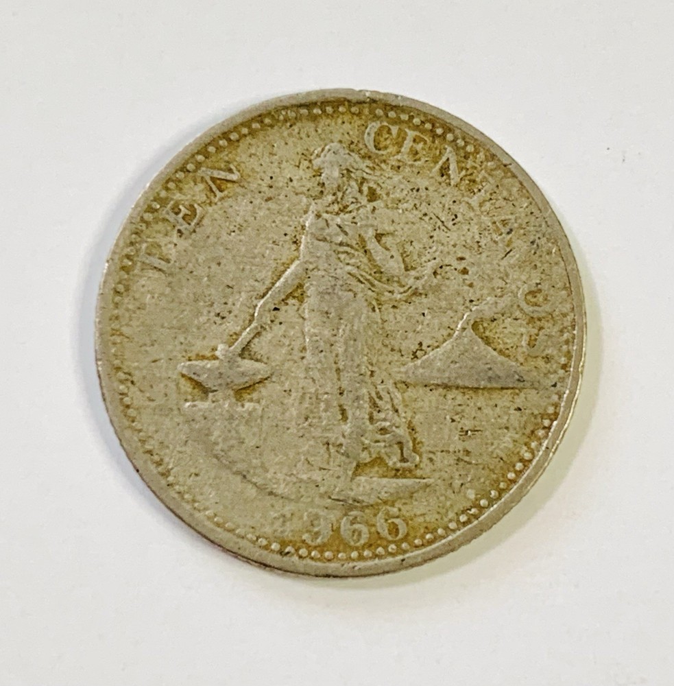 1966 Philippines Ten Centavos Foreign Coin