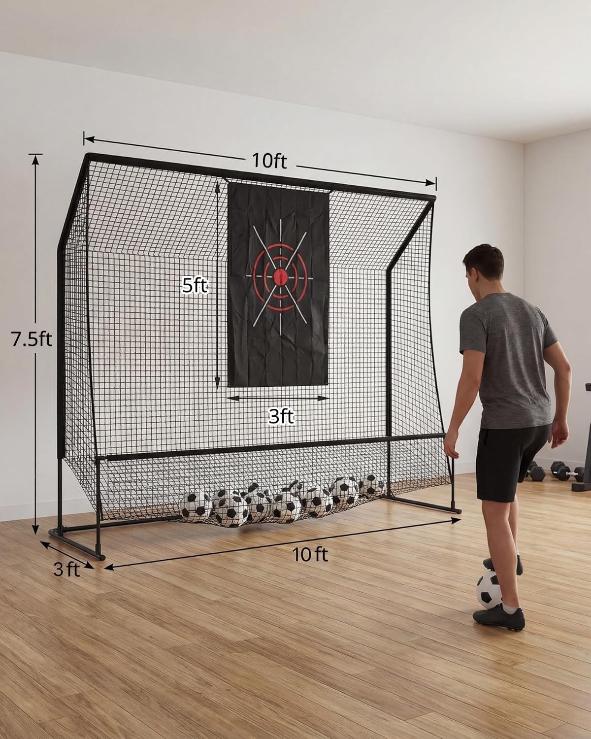 10x7.5FT Golf Hitting Net for Backyard,Heavy Duty Practice Net w Targeting Cloth