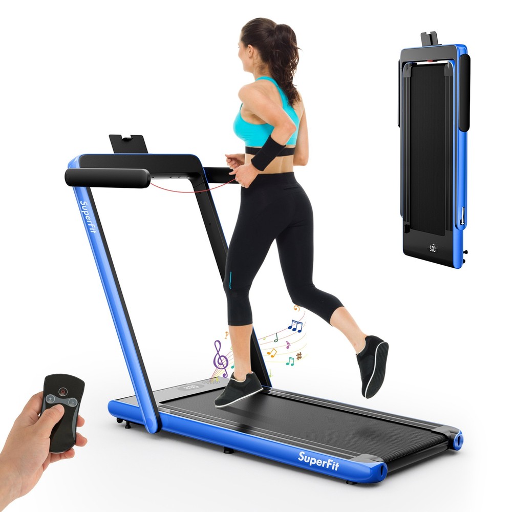 Motorized Treadmill Folding Under Desk Electric Treadmill Navy