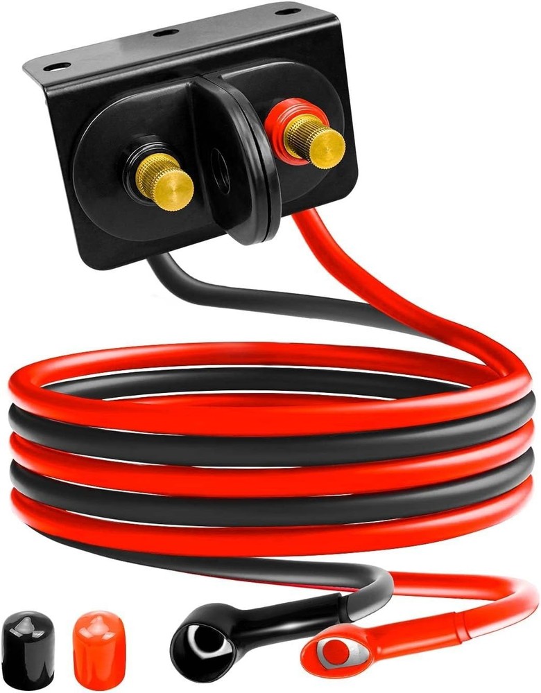 Battery Jump Post Kit, Remote Battery Jumper Terminals with Cable & Mounting Bra