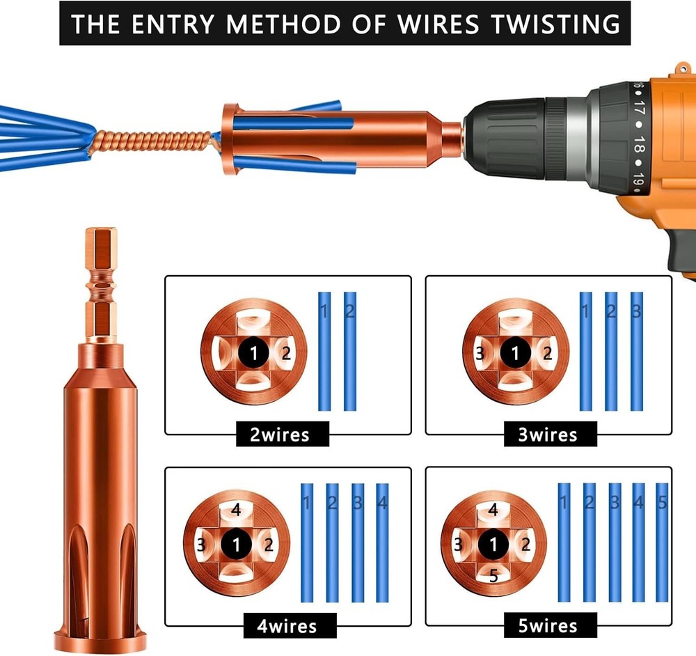 Universal Wire Twisting Tool Cable Stripper and Twister Brown