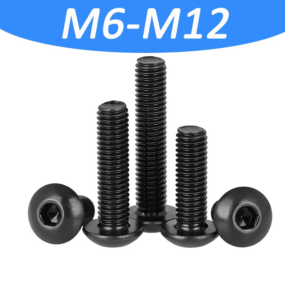Black 304 Stainless Button Head Socket Cap Screw Black Oxide Hex Allen Bolt SS