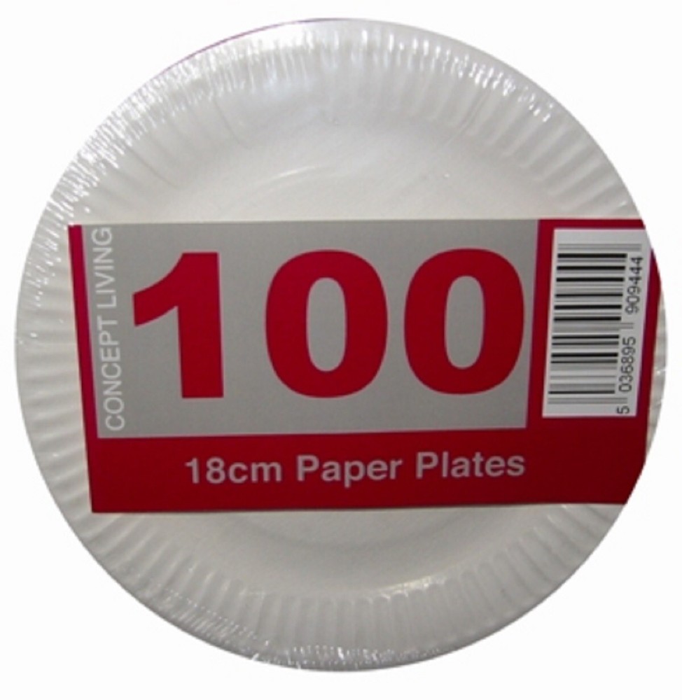 500 x Quality Value White Disposable Paper Plates 18cm