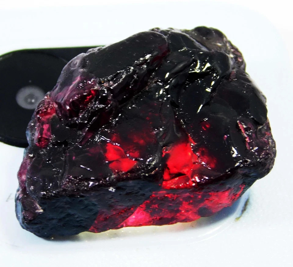 93.30 CT Natural Red Mexican Fire Opal Translucent Rough Loose Gemstone