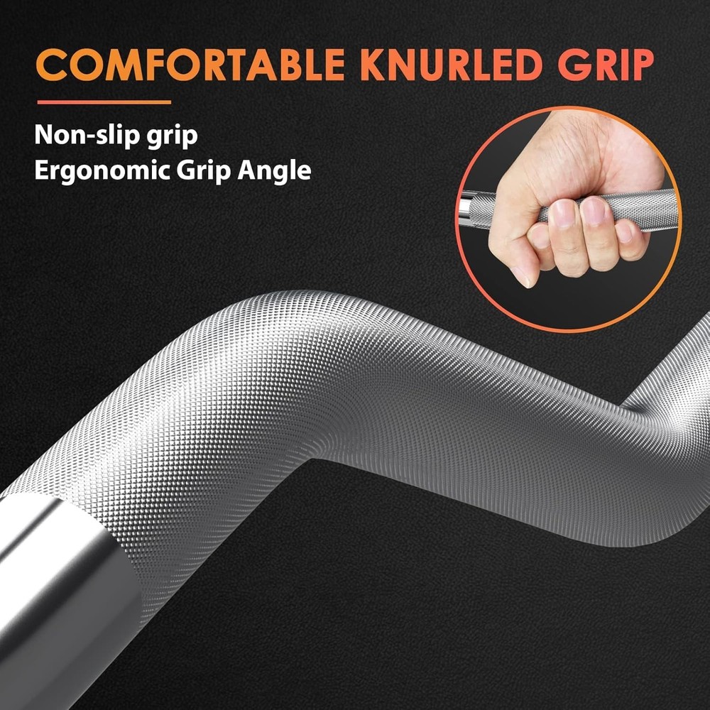 47-inch EZ curl barbell bar, suitable for hip thrusts/squats/lunges