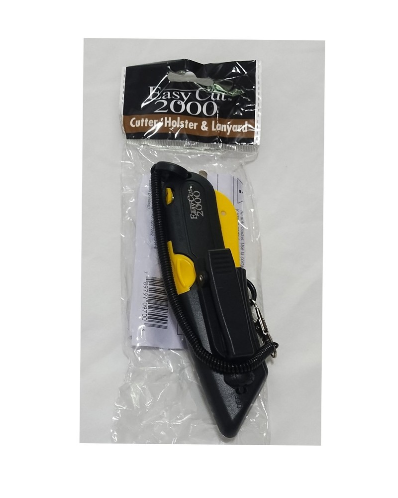 EasyCut Box Cutter Yellow W/ Lanyard