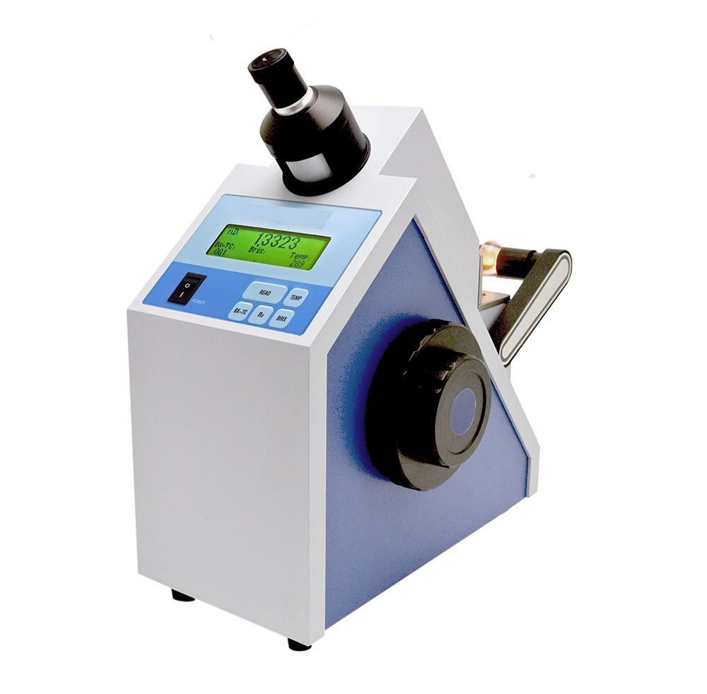 Digital Abbe Refractometer Brix Refractometer with 1.3000-1.7000 nD 0-100% Brix