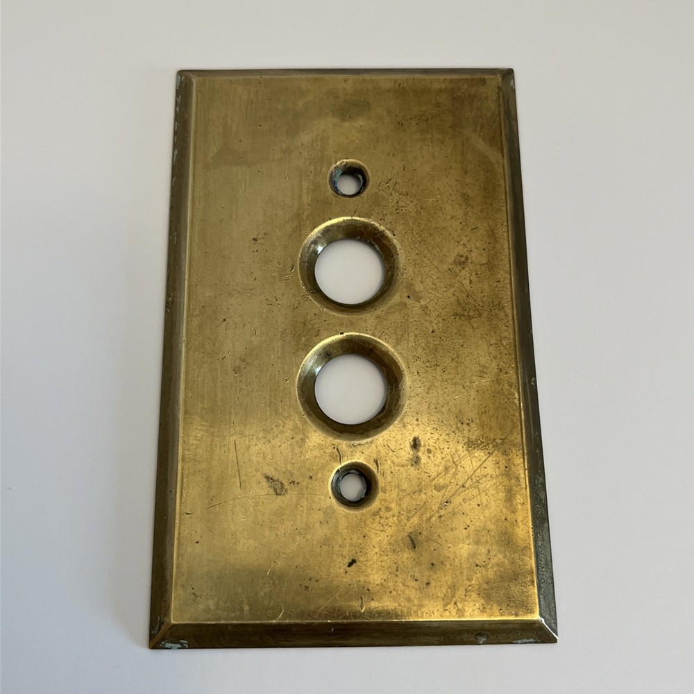 Push Button Single Light Switch Cover Plate Solid Brass 4.5 x 2.75