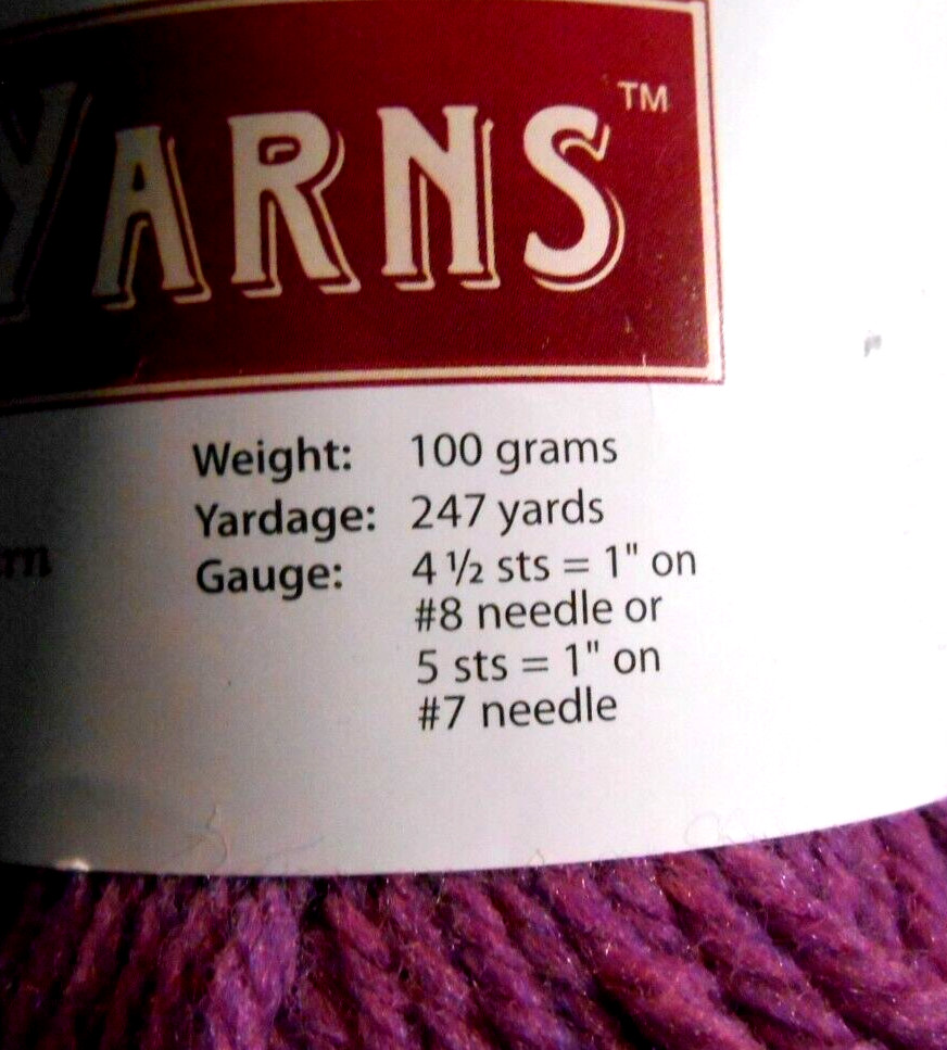 Valley Yarn Northampton 100% Wool #26 RASPBERRY HEATHER 247 Yards Peru