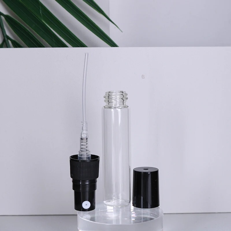 60Pcs - Empty Refillable Travel Glass Perfume Bottle With Spray Atomizer 5 ml