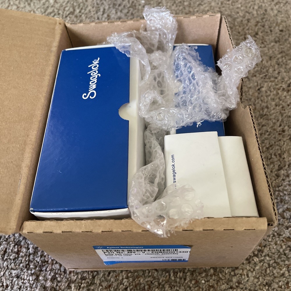 Agilent MV-V-CUB020013301 Solid Ball Valve Pre-Cleaned Assembly New Sealed