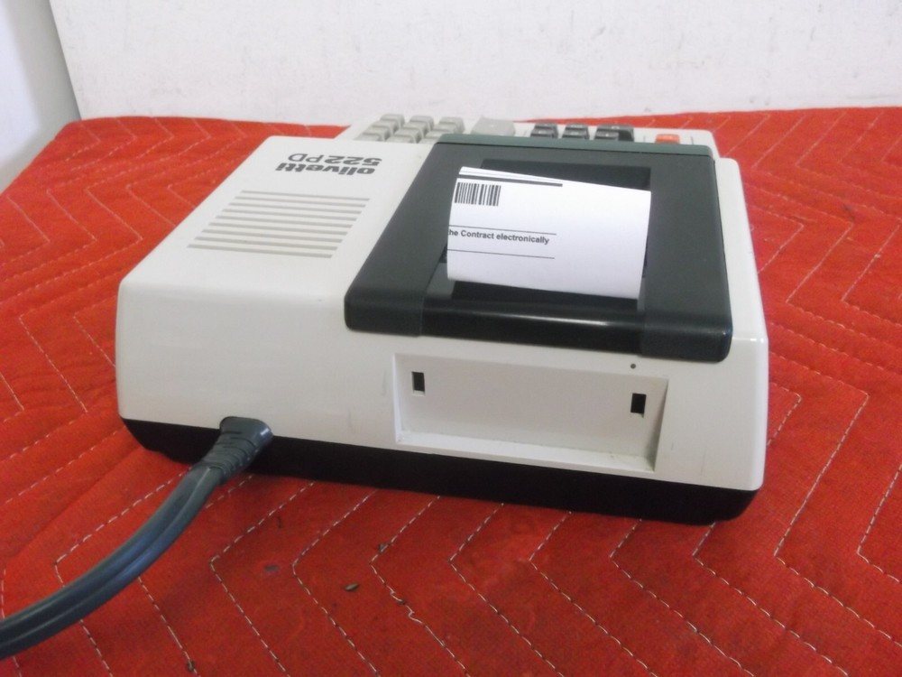 OLIVETTI 522PD 12-DIGIT GREEN DISPLAY SLIM DESKTOP ADDING MACHINE JAPAN WORKING