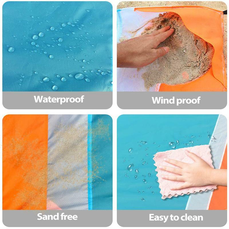 Portable SAND FREE Waterproof Beach Blanket with Pockets