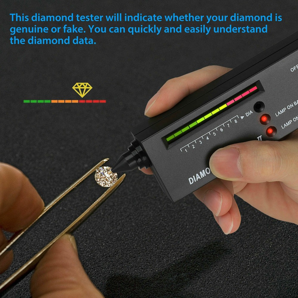 Diamond Tester Selector Illuminated Jewelry Gemstone Testing Tool Kit Battery
